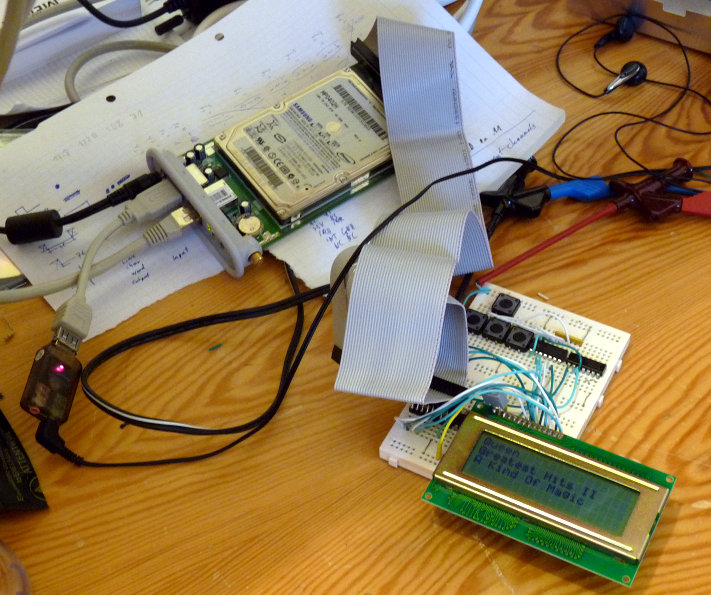 The player during development of the hardware.
